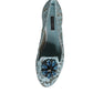 Dolce & Gabbana Blue Lace Crystal Ballet Flats Loafers Shoes