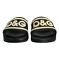 Dolce & Gabbana Black Rubber Sandals Slides Beachwear Shoes