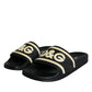 Dolce & Gabbana Black Rubber Sandals Slides Beachwear Shoes