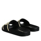 Dolce & Gabbana Black Rubber Sandals Slides Beachwear Shoes