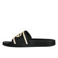 Dolce & Gabbana Black Rubber Sandals Slides Beachwear Shoes