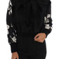 Dolce & Gabbana Floral Brocade Black Fur Sweater