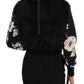 Dolce & Gabbana Floral Brocade Black Fur Sweater