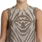 Dolce & Gabbana Brown Crystal Shift Mini Zebra Silver Dress