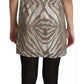 Dolce & Gabbana Brown Crystal Shift Mini Zebra Silver Dress