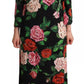 Dolce & Gabbana Black Floral Print Silk Long Maxi Gown Dress