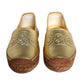 Dolce & Gabbana Gold Leather Loafers Flats Espadrille Shoes