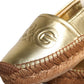 Dolce & Gabbana Gold Leather Loafers Flats Espadrille Shoes