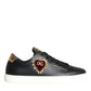 Dolce & Gabbana Black Portofino Sacred Heart Sneakers Shoes