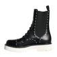 Dolce & Gabbana Black Leather Combat Mid Calf Boots Shoes