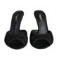 Dolce & Gabbana Black Keira Cordonetto Heels Slides Shoes