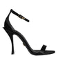 Dolce & Gabbana Black KEIRA Heels Ankle Strap Sandals Shoes