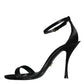 Dolce & Gabbana Black KEIRA Heels Ankle Strap Sandals Shoes