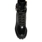 Dolce & Gabbana Black Calf Leather Logo Trekking Biker Boots Shoes