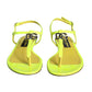 Dolce & Gabbana Yellow Leather DG Logo Flats Sandals Shoes