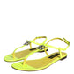 Dolce & Gabbana Yellow Leather DG Logo Flats Sandals Shoes