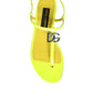 Dolce & Gabbana Yellow Leather DG Logo Flats Sandals Shoes