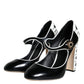 Dolce & Gabbana Black White Piano Keys Mary Janes Heels Shoes