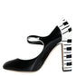 Dolce & Gabbana Black White Piano Keys Mary Janes Heels Shoes