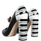 Dolce & Gabbana Black White Piano Keys Mary Janes Heels Shoes