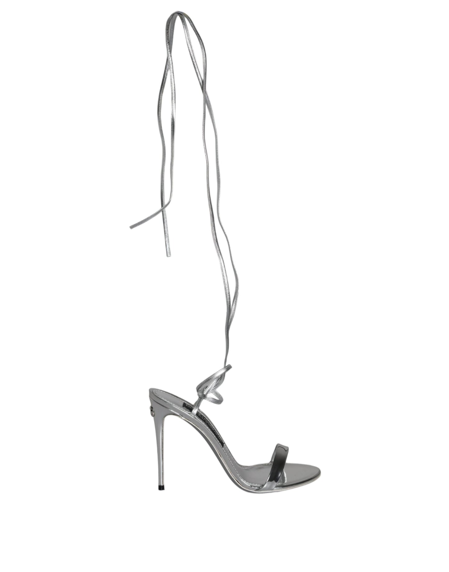 Dolce & Gabbana Metalic Silver Strap Stilettos Sandals Shoes