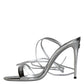 Dolce & Gabbana Metalic Silver Strap Stilettos Sandals Shoes