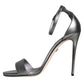 Dolce & Gabbana Silver KEIRA Heels Ankle Strap Sandals Shoes