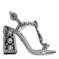 Dolce & Gabbana Silver Crystals High Heels Sandals Shoes