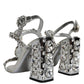 Dolce & Gabbana Silver Crystals High Heels Sandals Shoes