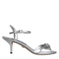 Dolce & Gabbana Silver Crystal AnkleStrap Keira Sandals Shoes