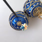 Dolce & Gabbana Gold Brass Blue Dangle Christmas Ball Crystal Clip On Earrings