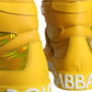 Dolce & Gabbana Yellow White Leather High Top Sneakers Shoes