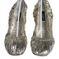 Dolce & Gabbana Silver Patent Leather Scrunch Ballet Flats Shoes