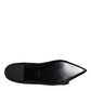 Dolce & Gabbana Black Devotion Leather Pointy Flats Shoes