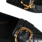 Dolce & Gabbana Black Devotion Leather Pointy Flats Shoes