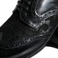 Dolce & Gabbana Black Leather Floral Lace Dress Formal Shoes