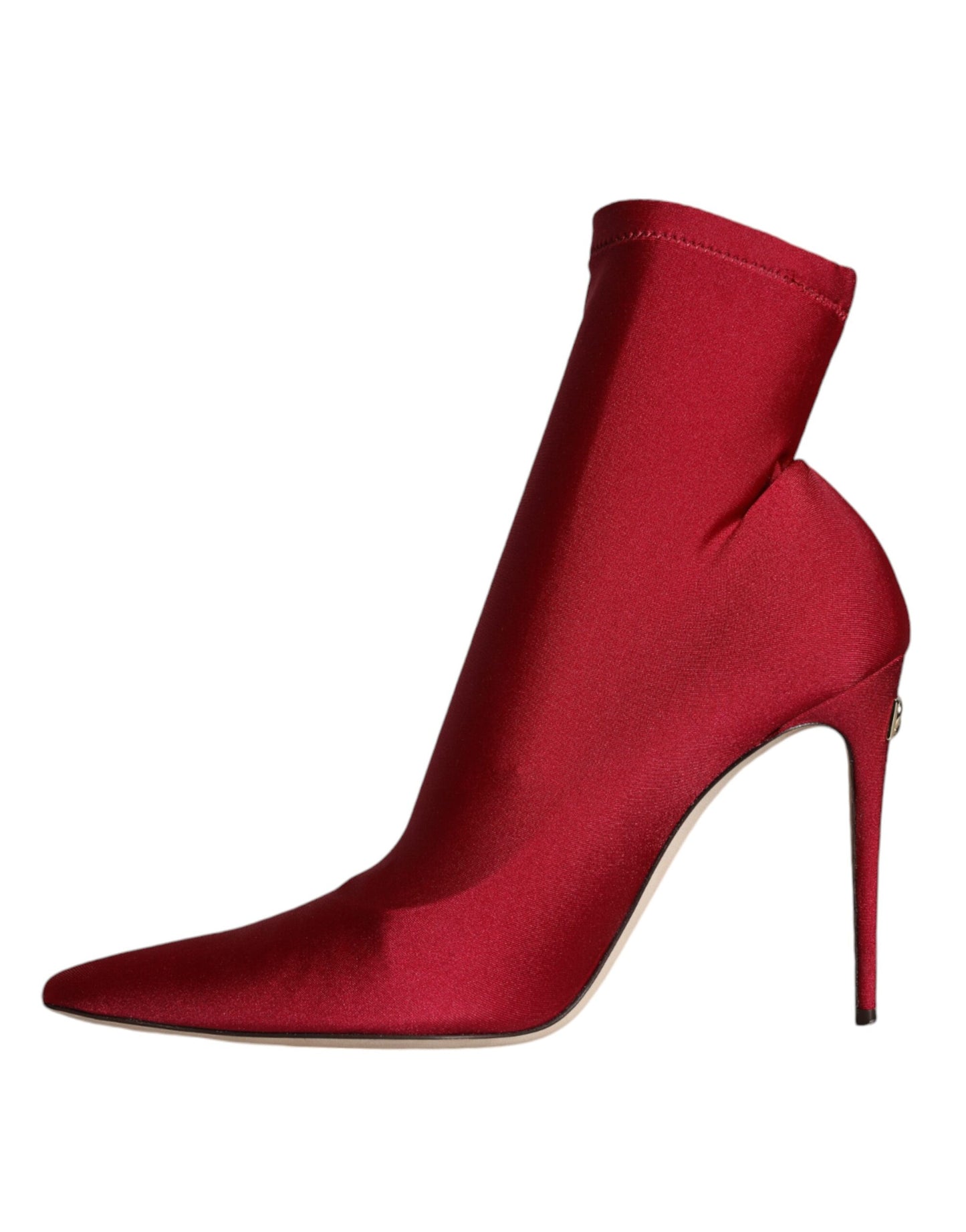 Dolce & Gabbana Cherry Red Stretch Stilettos Ankle Boot Shoes