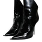 Dolce & Gabbana Black Patent Leather Pointed Ankle Boot Shoes