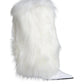 Dolce & Gabbana White Fur Leather Heels Mid Calf Boots Shoes