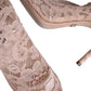 Dolce & Gabbana Beige Stretch Taormina Lace Boots Shoes