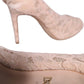 Dolce & Gabbana Beige Stretch Taormina Lace Boots Shoes