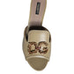 Dolce & Gabbana Beige DG Amore Slip On Heels Sandals Shoes