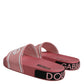 Dolce & Gabbana Pink Leather I Love D&G Sandals Slides Shoes