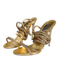 Dolce & Gabbana Gold Crystals Keira Heels Sandals Shoes