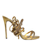 Dolce & Gabbana Gold Crystals Keira Heels Sandals Shoes