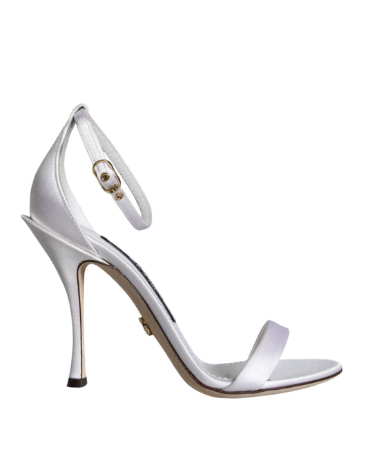 Dolce & Gabbana White KEIRA Heels Ankle Strap Sandals Shoes