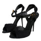 Dolce & Gabbana Black KEIRA Heels Ankle Strap Sandals Shoes