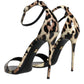 Dolce & Gabbana Brown Leopard KEIRA Ankle Strap Sandals Shoes