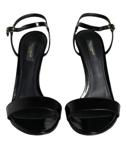 Dolce & Gabbana Black KEIRA Heels Ankle Strap Sandals Shoes