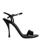 Dolce & Gabbana Black KEIRA Heels Ankle Strap Sandals Shoes